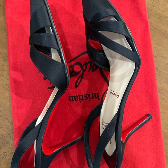 Christian Louboutin Black Satin Heels - Picture 5 of 7